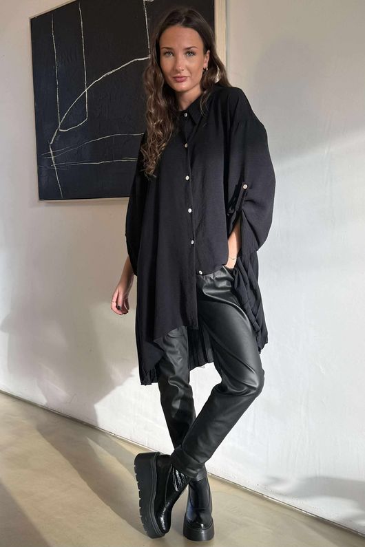 Suki Pleat Back Blouse Black /20=